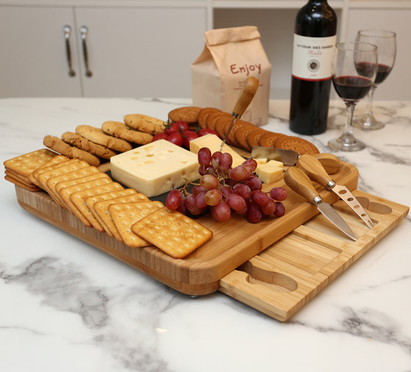 Bamboo Bread Fruit Cheese Plate Set