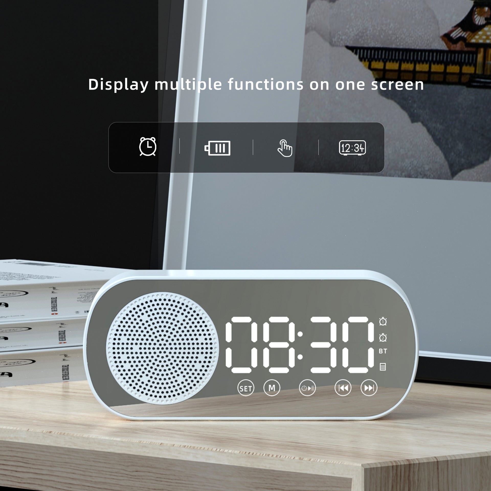 BT Music Alarm Clock with FM Radio