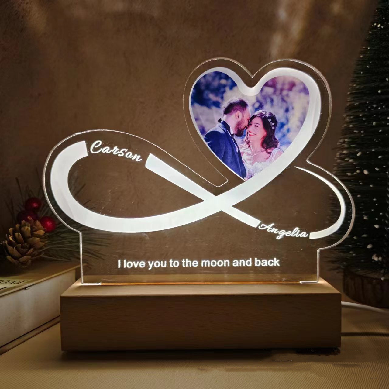 3D Night Light Couple Bedside Light