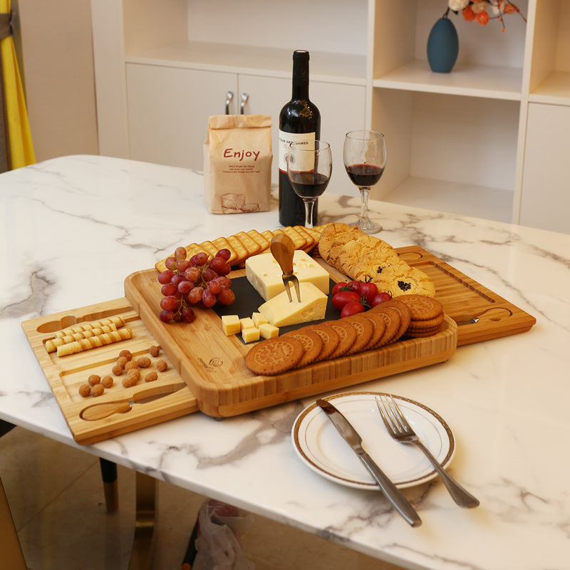 Bamboo Bread Fruit Cheese Plate Set